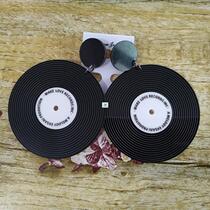 Vintage Black Vinyl Record Acrylic Earrings For Wom