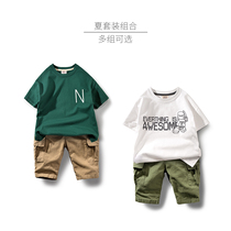 Early Fairy Clothing 2022 Summer Clothing New Boy Short Sleeve Suit Pure Cotton CUHK Child Shorts Pants Suit Foreign Air