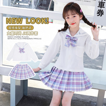 jk uniform skirt elementary school childrens genuine summer girls ik group dress with k-D-dink skirts childrens autumn winter gk suit