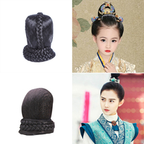 Ancient costume childrens wig male hair bun stage performance reverse string shape small hair bag ancient small scholar overhead bun