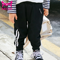  Boys plus velvet pants Childrens autumn and winter baby one-piece thickening outer wear Western style childrens baby sports pants trousers