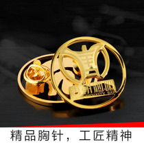 Shaped badge custom custom round brooch custom high-grade design hollow stainless steel