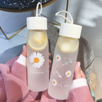 Foreign trade export generation New Lady son students portable small wrinkled chrysanthemum water cup small Daisy frosted plastic water Cup Han