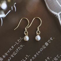 Yinben original 925 sterling silver plated 18K gold earrings natural freshwater little pearl earrings temperament Japanese light jewelry