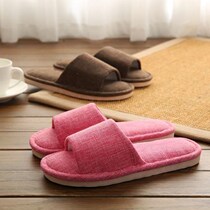 201920 linen slippers women Summer home spring and autumn couples cool home Japanese indoor non-slip floor four seasons