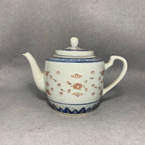 Jingdezhen Guangming Porcelain Factory old factory goods blue and white bucket color old Linglong Yongfeng pot one-hand pot under glaze matching