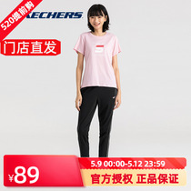 Skechers Scheckie Womens T-shirt Summer lover Costume Woman Collage Letter Printed Short Sleeve T-shirt L220W049