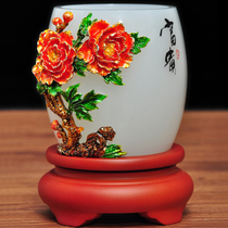 Glazed Jade Pen Holder Pendulum Pieces Retro China Wind Creative Personality Customized Business Gifts to Lead Teacher