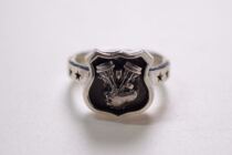 Domestic Spot] Japan 7th head Art 925 Silver Harley Old Engine Ring (Small)