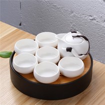 Tea set Gongfu tea set Ceramic Bamboo tea set Ruyao household dry bubble tea set set