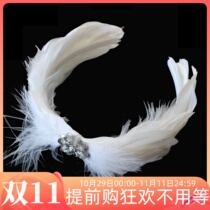 Professional Swan Lake headdress headband European and American little swan performance feather headdress ballet dance 5246-IJEF