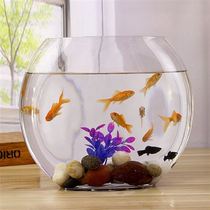 Creative Flat Fish Fish Tank Small Aquarium Glass Vase Transparent Hydropony Flower Pot Minima Flat Gold Fish Tank Pendulum