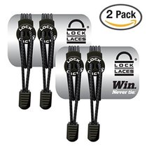  LOCK LACES (Elastic No Tie Shoe Laces) (Pack of 2)
