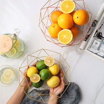 Nordic ins wrought iron fruit basket home living room coffee table fruit basket snacks storage modern simple fruit plate