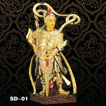 Pure copper gilded Weituo Bodhisattva Buddha statue home living room God table ornaments Galan Bodhisattva Buddha statue