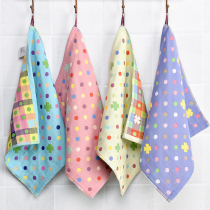 Gauze towel cotton wash face female household water absorption does not lose hair small square towel square hand towel hanging cute cute