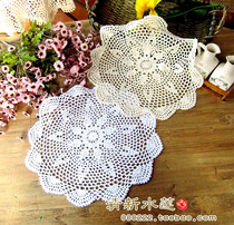 Fresh water lotus handmade crochet crochet garden hollow lace decorative placematte insulation round table cloth mat 25-60cm