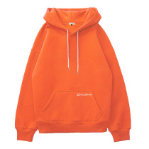 Orange Necropolis Woman Autumn Winter Plus Suede Thickened Korean version Short Loose With Cap 2020 New Student Coats Chains