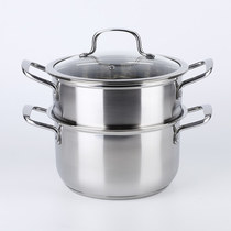 European stainless steel small steamer soup pot single layer multi-purpose cooking pot compound bottom thickening 20 22 24cm complementary food