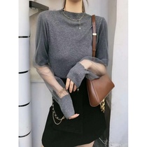 Yuxin warehouse clothing 2020 (Xin Silu)early autumn new splicing eugen yarn sleeve sweater 80-140