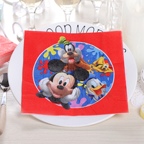 New factory Color napkins Printed Cartoon Paper Towel Personality Face Towels paper Mickey B189
