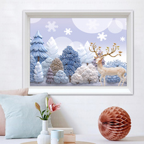 Cross embroidered 2021 new line embroidered living room minimalist modern bedroom elk Ou style simple and slightly embroidered with small pieces