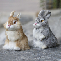 New simulation rabbit model creative home decoration Plush toys Animal doll desktop props decorative gifts