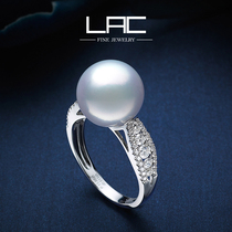 LAC High Jewelry 18K Golden Ao White Pearl Ring Natural Seawater Pearl Venus Ring