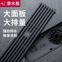 Submarine master floor drain rectangular floor drain stainless steel extended invisible floor drain shower room floor drain large displacement