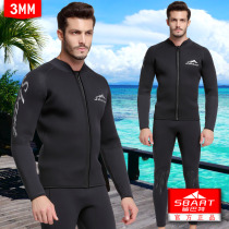 Diving suit 3mm split body warm professional deep diving suit wet cold whole body jellyfish winter surfing swimsuit men