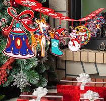 Christmas decorations three-dimensional cartoon flower scene layout Christmas atmosphere Christmas Bell elk pull flower flag