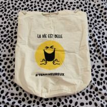 Original ins letter smiley face South Korean double shoulder back shopping bag Hand Jane about single shoulder bag Canvas Bag Cotton containing bag