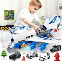 Large music story track inertial childrens toy aircraft simulation passenger plane little boy baby car toy car