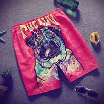 Hong Kong Tide brand summer couple print beach pants casual new quick-drying shorts men loose size five-point pants