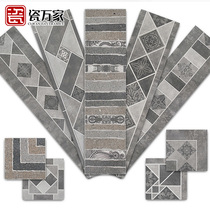 Nordic modern industrial wind cement brick living room kitchen antique waveguide line perimeter wave line waistline tile