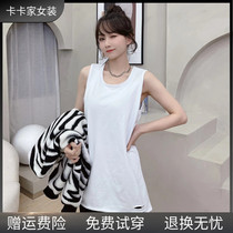 JUSCC Card Womens official flagship Korean version straight cylinder laminated wearing high street mens and womens gush sweater vest for a winter