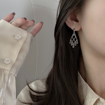 Ancient style literary triangle tassel earrings whole body 925 sterling silver personality fashionable long earrings female New