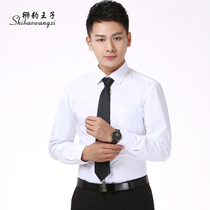 Autumn new products middle-aged mens long sleeve shirt business dress professional tooling cotton white casual shirt mens clothing