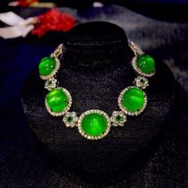 Jewelry green jade Yang green egg surface ice type luxury inlay bracelet wearing does not ask people to match the jadeite belt adjustment female