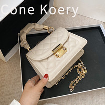Flagship Genuine Leather 100 Lap Bag Woman 2022 Pop New Tide Fashion Chain Slanted Satchel Red Hand Small Square Bag