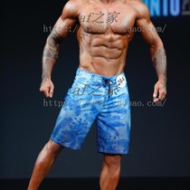 Mens Fitness Competition Beach Pants Speed Dry Shorts Loose Midpants Blue 50% Pants Summer Surf Pants