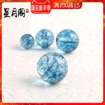 Bursting blue crystal diy loose beads handmade jewelry semi-finished accessories popping wafer bead necklace bracelet pendant