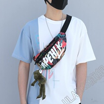 ~ Inclino Satchel mens pockets INS Chaoge Mens single shoulder bag Han version Tide Card Small Bag Canvas Satchel Bag Summer