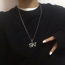  Original personality fashion skr letter pendant rap hip-hop hiphop disco men and women street ins necklace trend