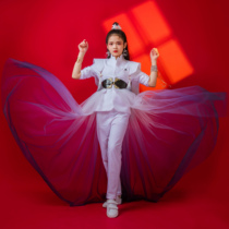 Childrens Zhongshan small suit overbearing the big high-end dress host model walking show performance to perform the national tide