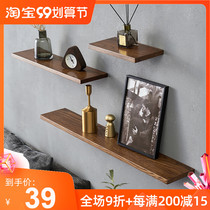 Solid Wood one-shaped partition wall shelf Wall Wall storage board bedroom shelf living room TV wall bookshelf board