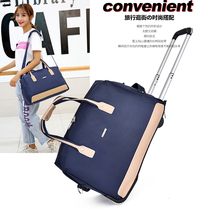 Business can be single shoulder portable pull rod soft bag can be printed LOGO custom Oxford cloth travel luggage foldable