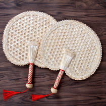 Pu fan hand woven fan Old-fashioned big Pu fan Summer mosquito repellent plantain wheat straw grass woven childrens classical small fan