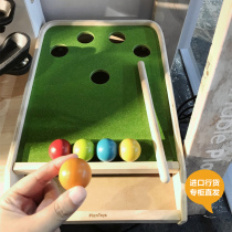 Imported PlanToys table billiards game Billiards Club boy toy gift wooden mini parent-child interaction
