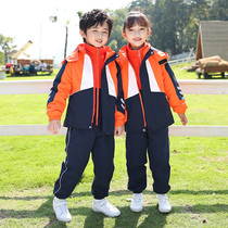 Primary school uniforms Assault Clothing Plus Suede Winter Warm Suit Kindergarten Custom Class Clothes Garden Clothes Autumn Winter Three Sets